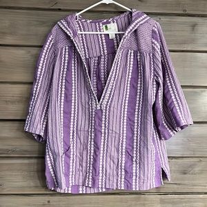 Urban Outfitters pullover hood embroidered poncho